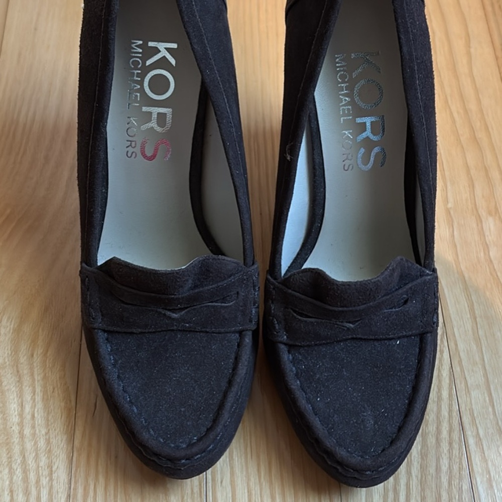Michael Kors brown wedge heels. Size 6